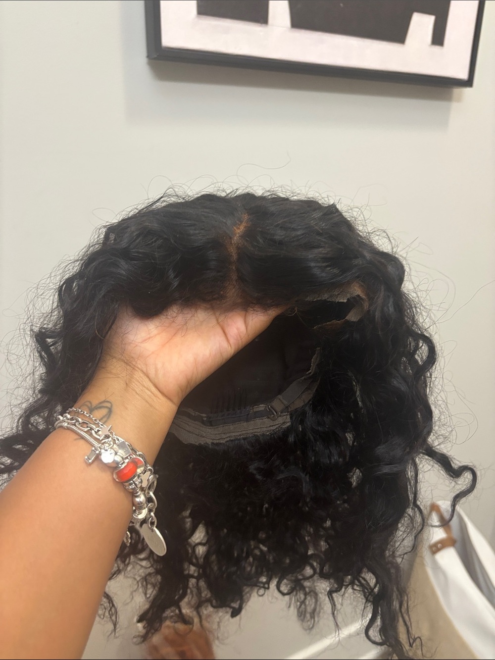 Natural Black Curly Lace Front Wig - Women Hair 13x4 20”